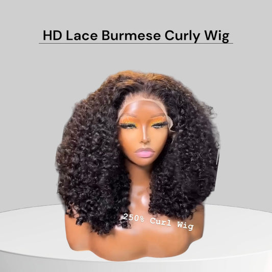 Burmese Curly Wig 250% Density