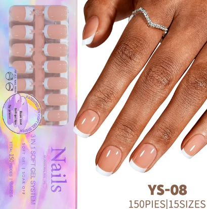 3 in 1 Soft Gel Nail Tip 150pcs/Box French X-coat